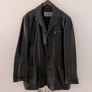Versace leather jacket.